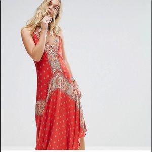 Free People Faithfully Yours Dress RED Sz S